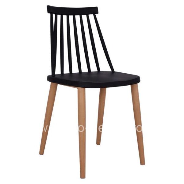 Dining chair HM8052.02 Vanessa Black with metallic legs 43x46