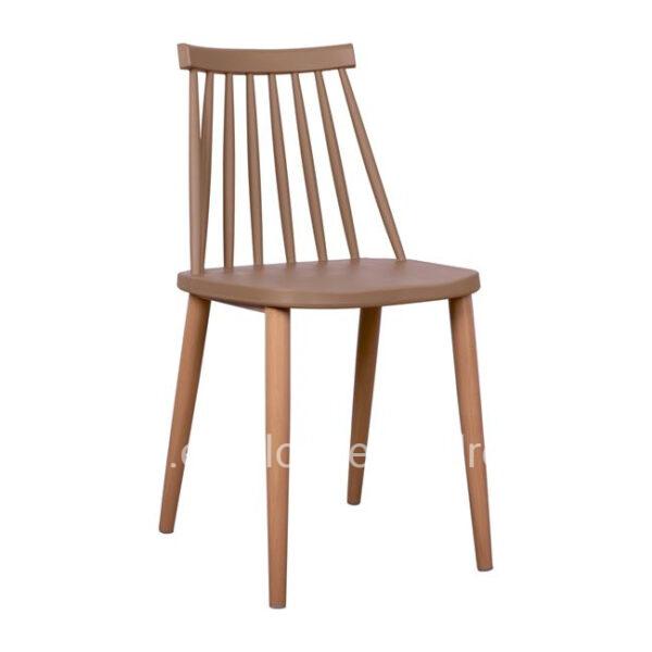 Dining chair HM8052.25 Vanessa Cappuccino with metallic legs 43x46