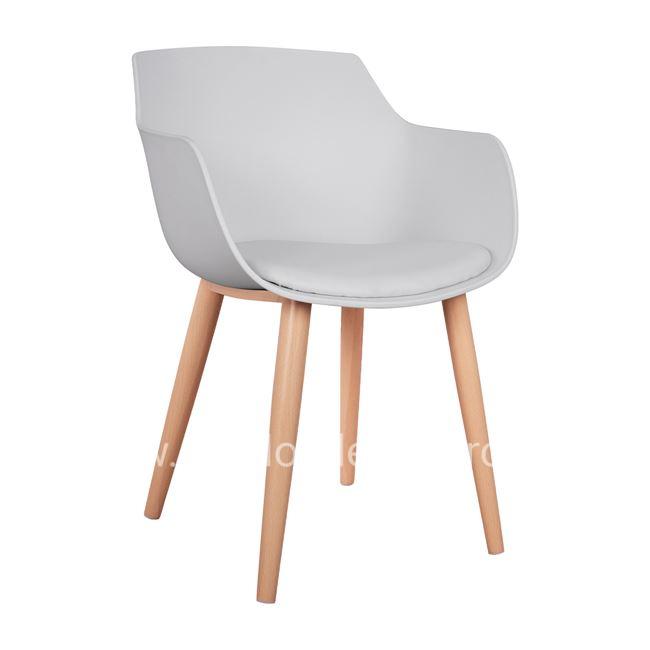 DINING CHAIR LUCIE WHITE WITH METALLIC LEGS 56X57X80 CM