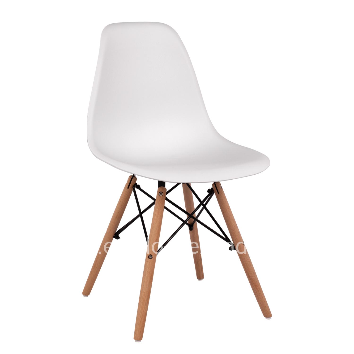 CHAIR WITH WOODEN LEGS AND SEAT TWISTN PP WHITE 46X50X82 CM