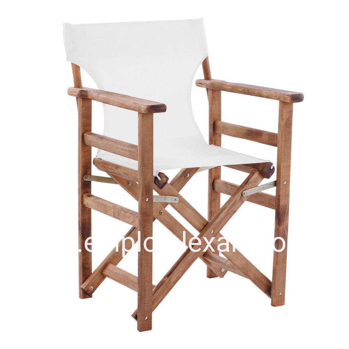 Director's chair Limnos Walnut cream textline HM10368.60 57X54X88