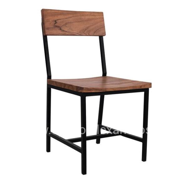 Chair HM8179 from metal and solid acacia wood natural 45