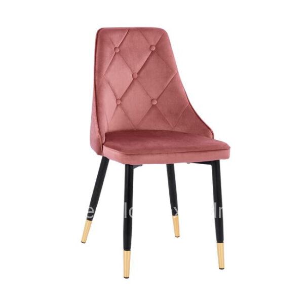 Chair Fannie HM8701.02 Velvet Rotten apple with metallic frame 49x53x88.5cm