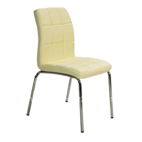 Chair Karina HM006.01 Chromed frame with seat of PU in cream color 53x44x85 cm