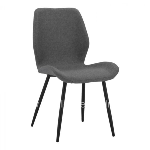 Dining Chair Klay in grey fabric & black metallic frame HM8730.01 49x62