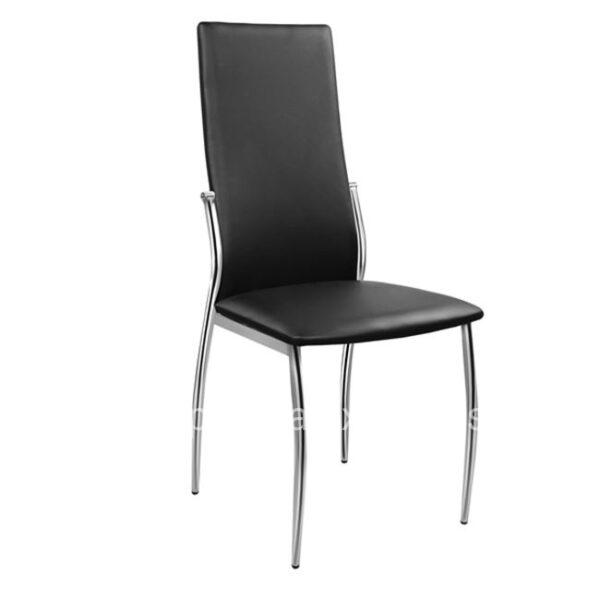 Dining chair Kim HM0080.02 Black PU with metallic frame 45X55X99 cm