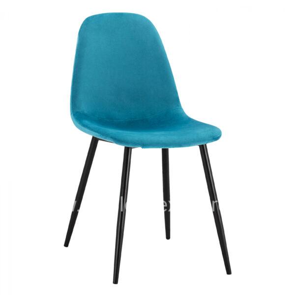 Dining Chair Leonardo Turquoise velvet with metallic legs HM00100.18 45x53x85 cm.