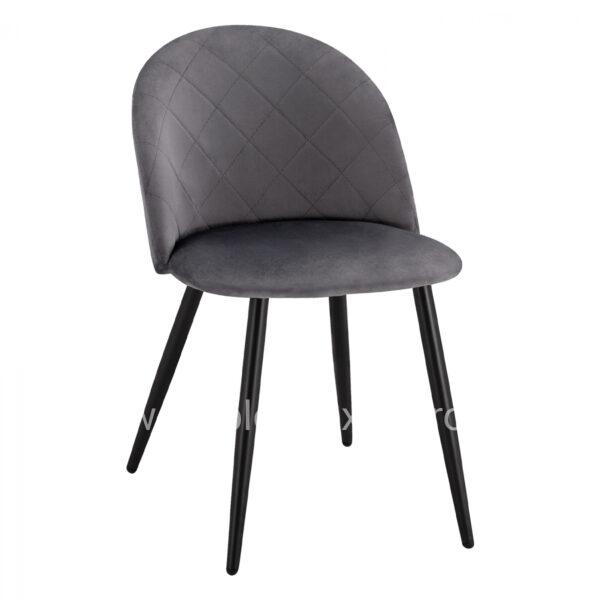 Dining Chair HM8731.11 with metallic legs & Grey velvet