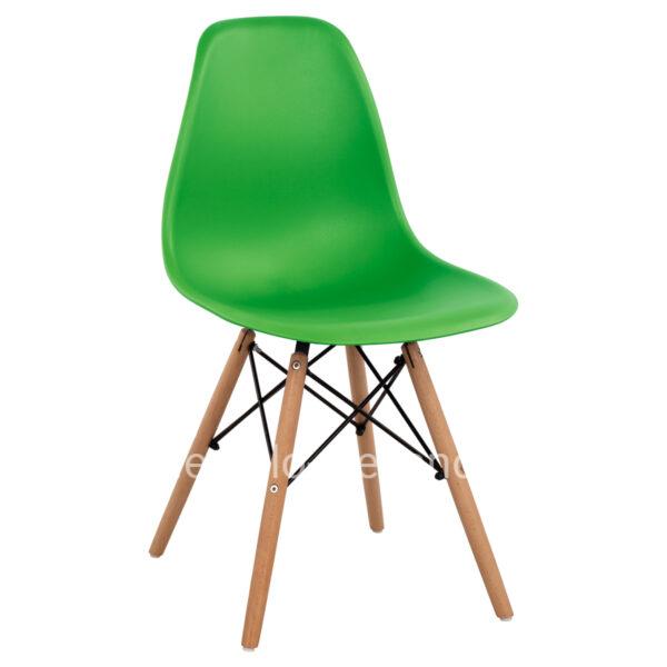 Chair with wooden legs and seat Twist PP Light Green HM8460.07 46x50x82 εκ.