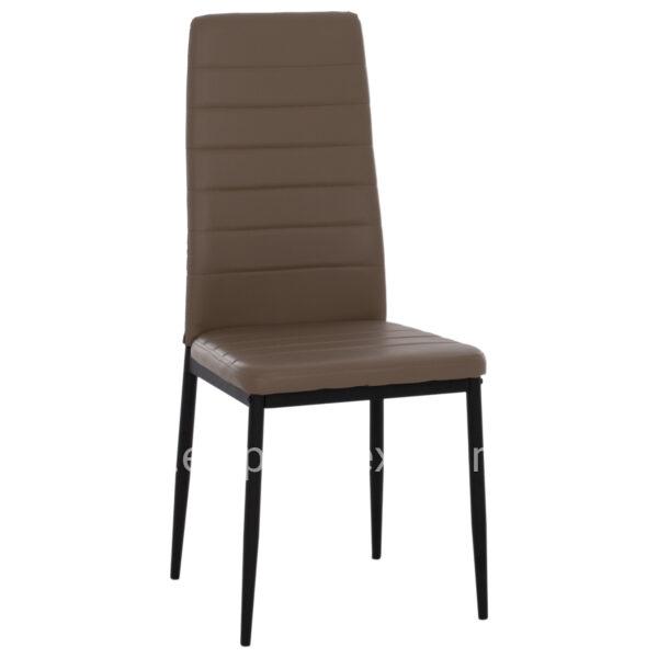 Metallic chair Lady HM0037.25 Cappuccino PU with metallic frame K/D 40x48x95 cm