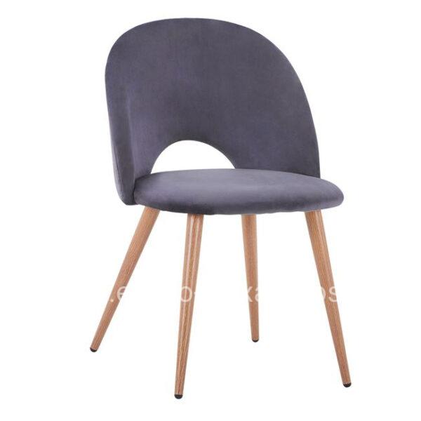 Dining Chair Velvet Grey with metallic legs HM8544.01 52x49