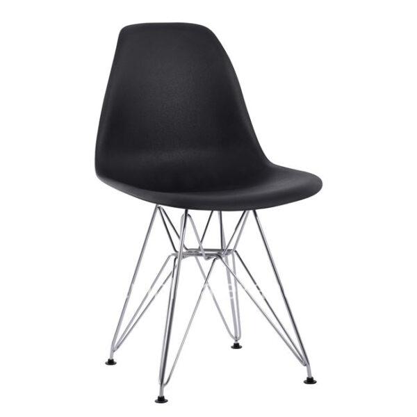 Chair Twist HM8449.02 with chromed legs and seat pp black 46