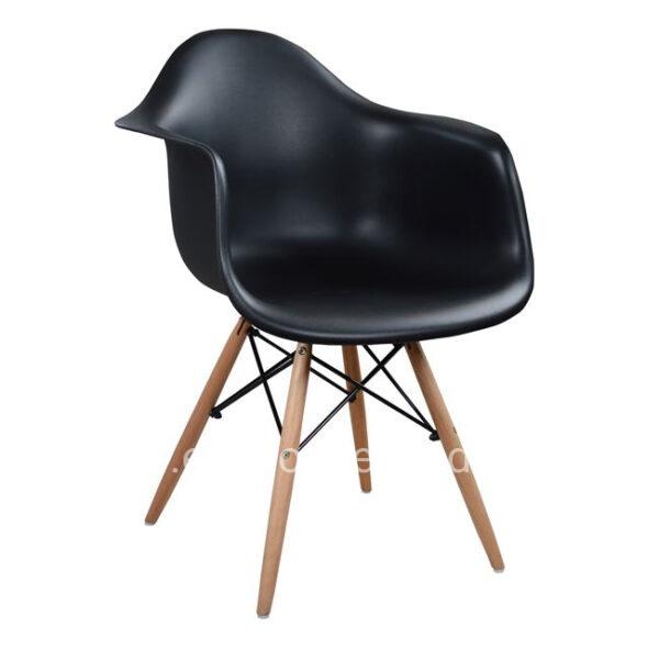 Armchair with wooden legs and black seat Mirto HM005.02 64x60x81 cm