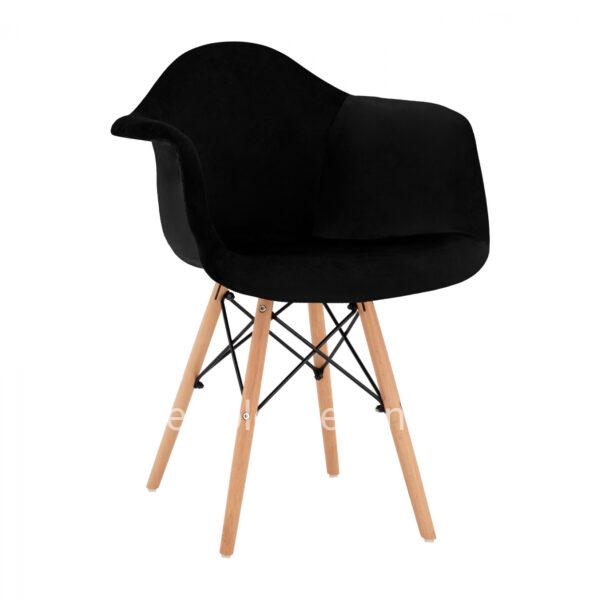 Armchair with wooden legs & velvet black Mirto HM8720.04 62x62x80 cm.