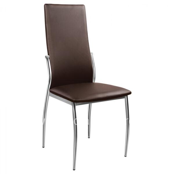 Dining chair Kim HM0080.05 Brown PU with metallic frame 45X55X99 cm