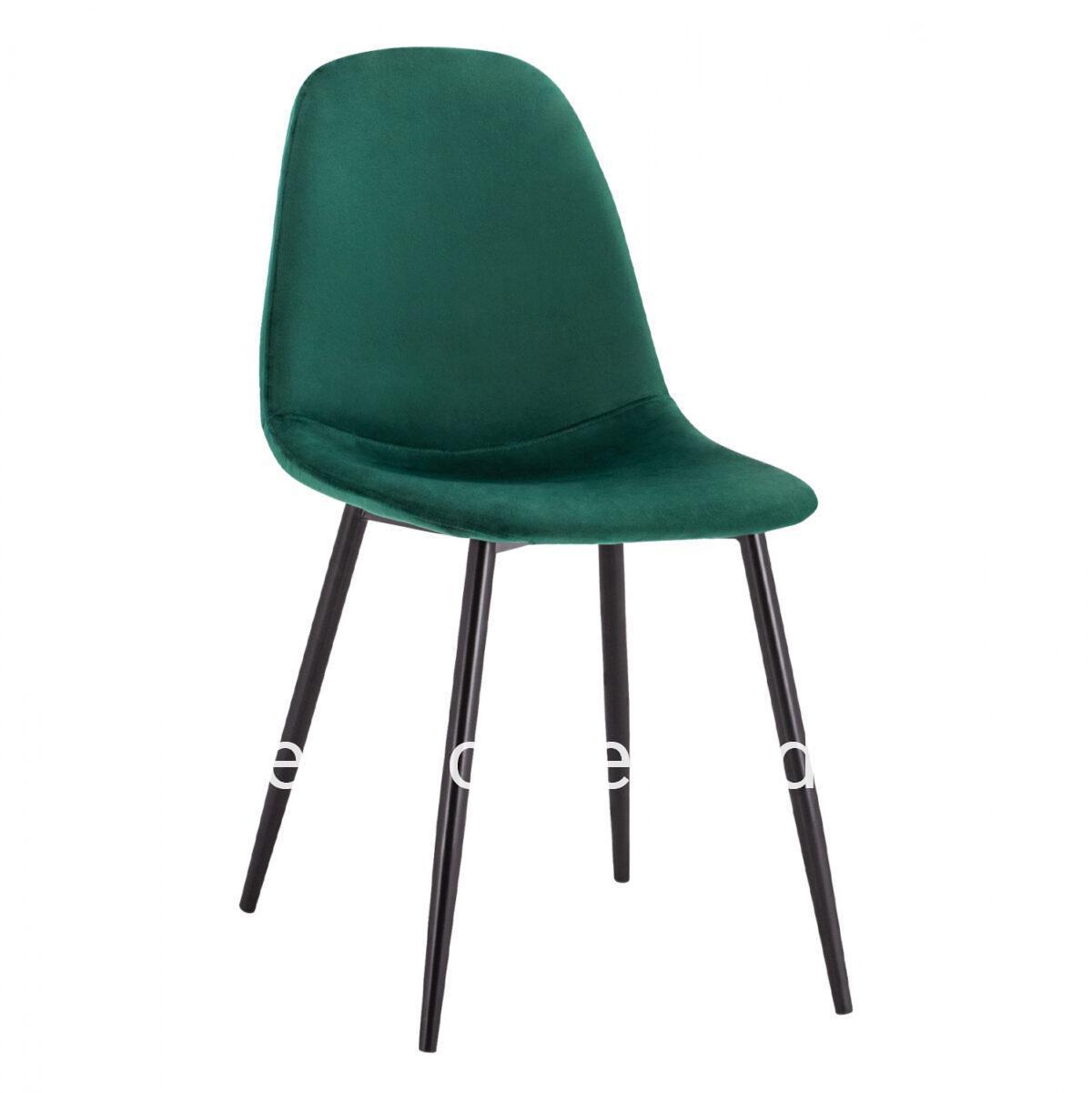 Dining Chair Leonardo Cypress Green Velvet with metallic legs HM00100.23 45x53x85 cm.