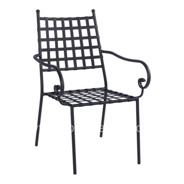 Metallic armchair HM5171.11 Black color 57x60x92 cm
