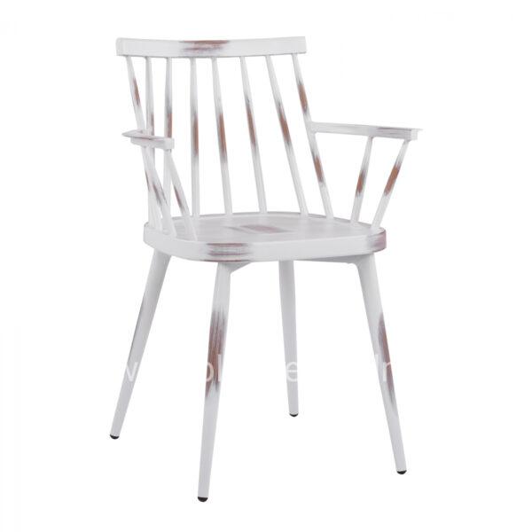 Aluminum chair with arms Yvonne HM5555.02 White