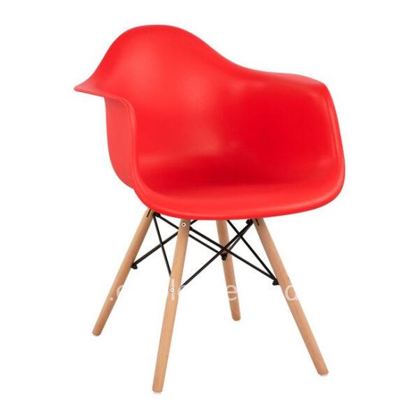 Armchair with wooden legs & red seat Mirto HM005.08 Full K/D  61x60x82 cm