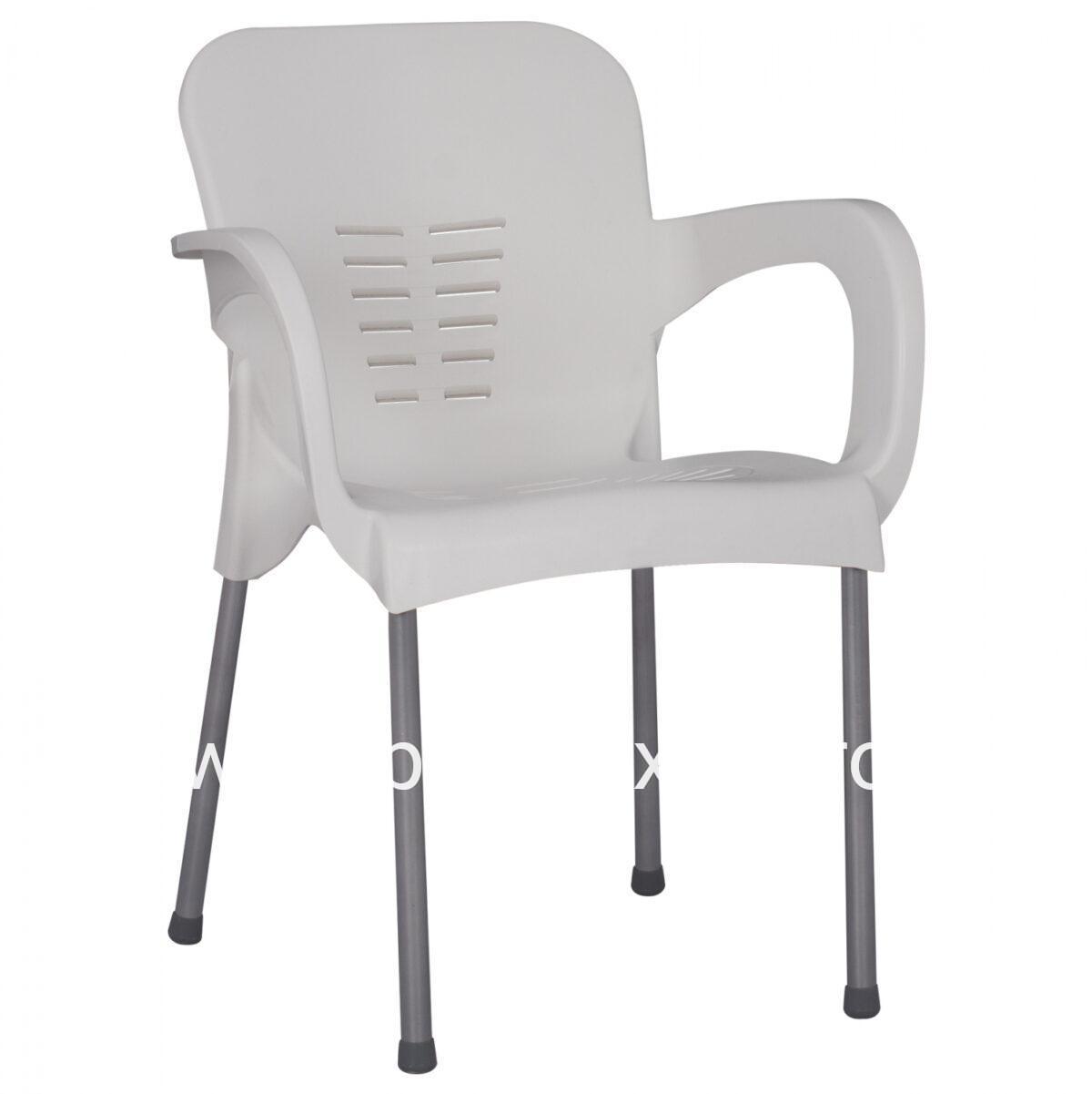 POLYPROPYLENE ARMCHAIR RECYCLED HM5592.11 WHITE COLOR 59.5x59x81 cm.