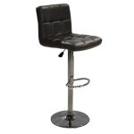 Bar Stool Diana  Black PU with back and gas lift