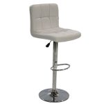 BAR STOOL WITH BACKREST DIANA  WHITE PU-CHROMED GAS LIFT & BASE 44x40x110Hcm.