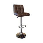 Bar Stool Diana  Brown PU with back and gas lift 44x40x110cm