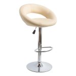 Bar Stool Rea  with gas lift and cream PU 54x40x99cm