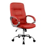 Manager's office chair  red with chromed base