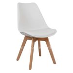 Chair Vegas -wooden legs-white seat-47x56,6x82Υ cm