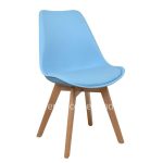 Chair Vegas  wooden legs-sky blue seat 47X56,6X82 cm