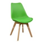 Chair Vegas  wooden legs-light green seat 47X56,6X82 cm