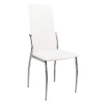 Dining chair Kim  White PU with metallic frame 45X55X99 cm