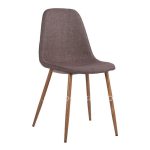 Dining chair Leonardo  with metallic legs and brown fabric 44x55x85Υ cm