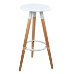 Bar Stool with wooden legs & White Seat Tonia   43x43x75cm
