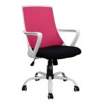 Office chair  Pink with mesh and metal base 58x59x103 cm