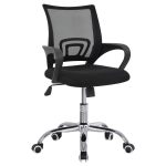 Office chairn with chromed base  Bristone Black 55x55x102 cm