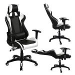 Office Gaming chair  Racing Black-White PU 67x70x134 cm