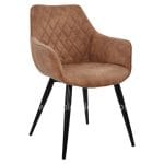 Armchair Mando  with brown Nubuck fabric 60x60x84cm