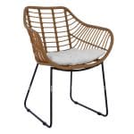 Metallic Armchair Dark Grey & Beige Wicker  63x60x83,5 cm