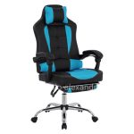 Office Gaming chair with footstep  Synchro Black and Light blue 66x67x130 cm