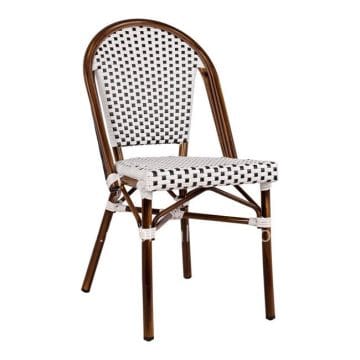 ΚΑΡΕΚΛΑ BISTRO ΑΛΟΥΜΙΝΙΟΥ BAMBOO LOOK ΜΕ ΛΕΥΚΟ-ΜΑΥΡΟ RATTAN HM5566.01 45x54x90Υεκ.