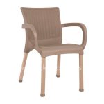 Armchair Polypropylene rattan leg Alu  Cappuccino 60x60x82 cm