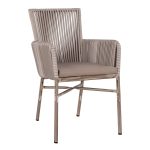 Aluminum armchair  Light Grey with Pillow 57x63x91cm
