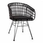 Armchair nest type metallic Allegra  Wicker Black 59x56.5x83cm