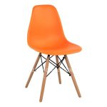 Chair with wooden legs and seat Twist PP Orange  46x50x82 cm