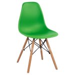 Chair with wooden legs and seat Twist PP Light Green  46x50x82 εκ.