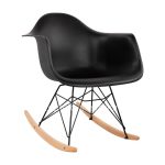 Rocking Armchair with black seat-Black Frame, 61x71x64cm