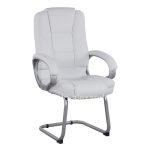 Visitor's chair with white PU Sora  63x67x112 cm