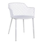 Polypropylene armchair Jocleyn  White with metallic legs 62x55.5x79cm